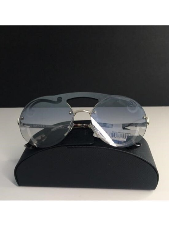 ? - New Auth Prada PR 65TS (ZVN0D0) Gold and Silver Women\'s Sunglasses main image 7